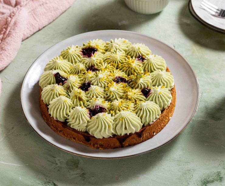 טארט פיסטוק פירות יער עגול